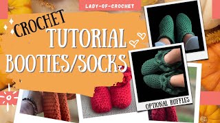 CROCHET BOOTIES TUTORIAL [upl. by Sugden835]