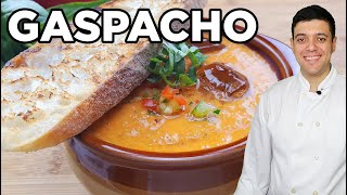 Healthy Homemade Gazpacho Soup Recipe [upl. by Ahsem]