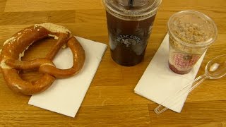 Balzac Coffee  Iced Americano  Butter Pretzel amp Fruit Yogurt  Butterbrezel amp Früchte Joghurt [upl. by Marella]