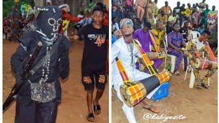 EGUNGUN FESTIVAL THE MOMENT EEGUN AYINBOFESU ENTERS WITH HIS SPIRITUAL GUN amp TURNS IT TO CARNIVAL [upl. by Vescuso]