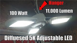 Ultimate Hanging Bright LED Garage Light 100 Watt 5K Adjustable With 11000 Lumens Best Deformable [upl. by Bendicty]