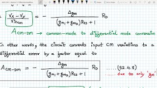 Analog VLSI Design Lecture 322 Asymmetric Differential amplifier Mismatch in transistor [upl. by Dorr]