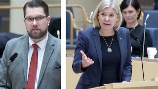 När sänks bensinpriset med 650 kronor – Magdalena Andersson till Jimmie Åkesson [upl. by Naltiac]