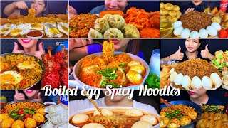 Asmr Eating Spicy Fire Noodles amp Black Bean Noodles 😋 Boiled Egg Sunny Side Up 😋 Food Compilation 😋 [upl. by Sopher976]