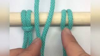 Makrama podstawy 1  macrame basic DIY węzeł rypsowy jak zaczepić sznurek na kiju [upl. by Anircam]