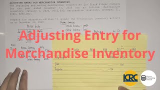 Basic Accounting  Adjusting Entry for Merchandise Inventory [upl. by Rialb]