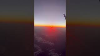 Sunrise from the airplane sunriseairplane flyingcanada cancun sun travel nature beauty [upl. by Akzseinga798]