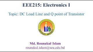 DC Load Line and Q point of BJT with Mathematical Solution Class Lecture [upl. by Aicina]