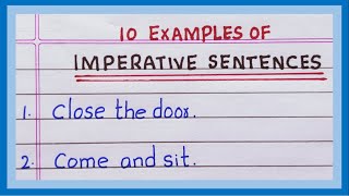 Examples of Imperative Sentences  in English  5 Examples  10 Examples of Imperative sentences [upl. by Neram]