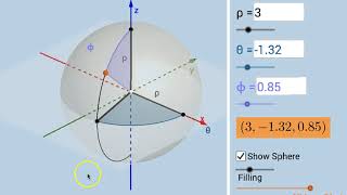 Plotting Points Using Spherical Coordinates Dynamic amp Modifiable Illustrator [upl. by Nnomae771]