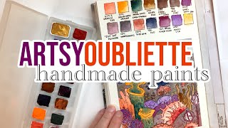 Trying Out ArtsyOubliettes Unique Watercolors  Handmade Paints Review amp Painting 🎨 [upl. by Tiffany]