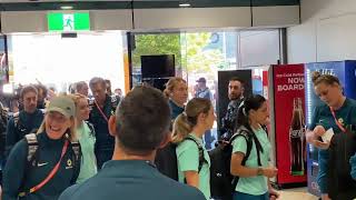 CommBank Matildas leave Brisbane Airport today [upl. by Steward]