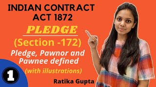 Section172 Pledge Pawnor Pawnee defined Contract Act 1872 [upl. by Piotr]