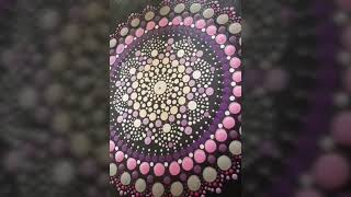 Mandala dotting art on canvas رسم هندسي لفن الماندالا بإستخدام ألوان الآكريليك [upl. by Thorwald]