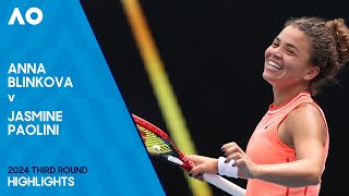 Anna Blinkova v Jasmine Paolini Highlights  Australian Open 2024 Third Round [upl. by Nunnery]