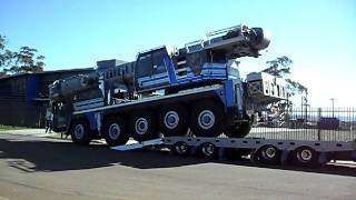 Unloading The 100 Ton BIGLIFT Liebherr Crane AT HHAs Muswellbrook Depot [upl. by Iew590]