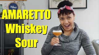 AMARETTO WHISKEY SOUR  Cocktail Recipe [upl. by Enitram]