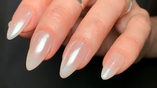 HAILEY BEIBER INSPIRED CHROME PEARL NAIL TUTORIAL [upl. by Gnel]