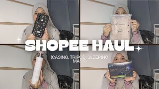 SHOPEE HAUL  MALAYSIA casing tripod sleeping mask air freshner [upl. by Arehs]