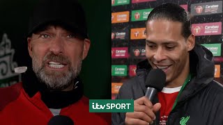 We have a BROMANCE  Jurgen Klopp and Virgil van Dijk after Liverpools Carabao Cup win [upl. by Eva321]