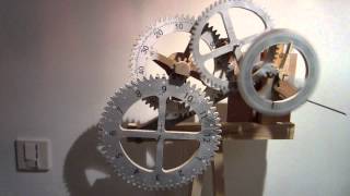 Time is Flying By Wooden scroll saw gear clock project spin trial [upl. by Humo]