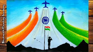 how to draw Republic day drawing easyindependence day painting [upl. by Plate554]