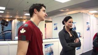 2011 Worlds Tessa Virtue Scott Moir interview [upl. by Ilujna]