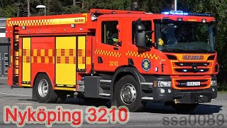 Fire callutryckning Nyköping brandbil 413210 SE  62017 [upl. by Bartel]