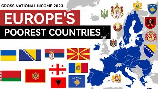 Europe poorest countries 2023 to 2024 by world bank based on GNI Gross National Income [upl. by Akemyt]