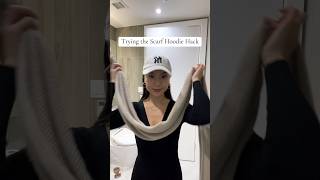 Scarf HOODIE Hack🙌 fashionhacks winterfashion scarfstyle fashiontrends outfitinspo styletips [upl. by Ck]