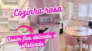 IDEIAS DE COZINHAS ROSAS E SOFISTICADA Transforme sua cozinha com essas dicas🥰 [upl. by Einafats]