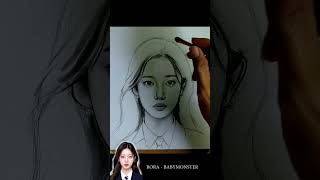 Drawing Rora 로라 from BabyMonster with Graphite Pencil shorts [upl. by Gentes]