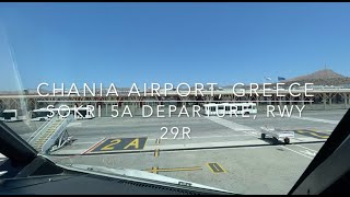 Chania Airport Greece Departure HD  Cockpit View [upl. by Tanhya]