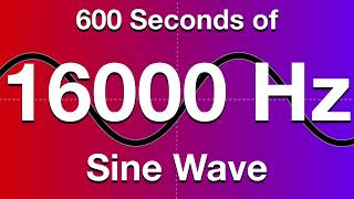 16000Hz 16kHz Sine Wave Test Tone  600 Seconds 10 Minutes [upl. by Eednar]