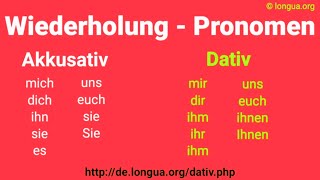 Pronomen Nominativ Akkusativ Dativ Genitiv Possessivartikel mich mir dich dir ihn ihm sie [upl. by Animrac]