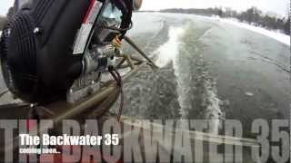 Backwater Inc 35 HP shallow water motor on Mississippi [upl. by Burr]