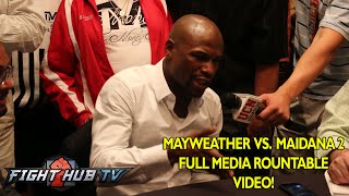 Mayweather vs Maidana 2 Full Mayweather video interview scrum [upl. by Akienaj650]