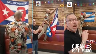 Cubanos retiran y reemplazan bandera cubana con la imagen del asesino Che por la real [upl. by Lipp413]