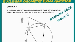 Grade 11 Mathematics November P2 2023 Euclidean Geometry  Q10 Memo [upl. by Roose805]