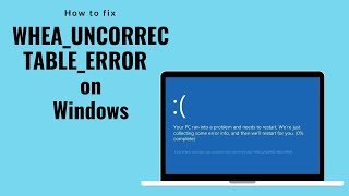 How To Fix wheauncorrectableerror quot Bsod in windows [upl. by Meirrak]