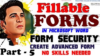 How to make fillable form in Microsoft Word5 Securing and Protecting form amp Final Touches design [upl. by Sinnej]