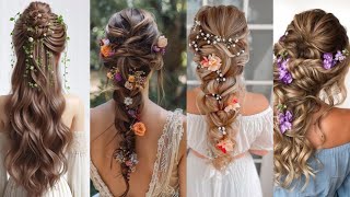 Bridal Hairstyle Unique Ideas 2024 🌸  Trending Wedding Hair Designs [upl. by Jose589]