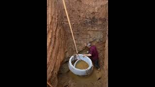 Amazing installing concrete well rings in rural [upl. by Eerazed246]