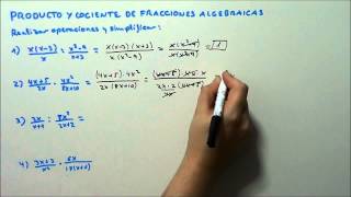 PRODUCTO Y COCIENTE DE FRACCIONES ALGEBRAICAS HD [upl. by Thanos59]