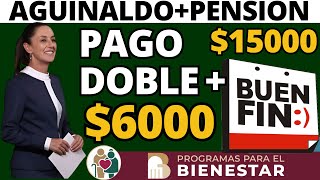 🤑PAGO DOBLE 30 DIAS DE AGUINALDO🤑JUBILACION🤑PENSION BIENESTAR Y BUEN FIN AMLO PENSIONES🤔WALMART [upl. by Fawcett]