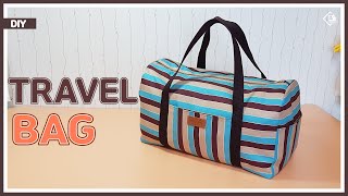 DIY BIG BOSTON BAG TRAVEL BAG WEEKEND BAG 빅사이즈 보스턴백 만들기 여행가방만들기 sewing tutorial Tendersmile [upl. by Sikko]