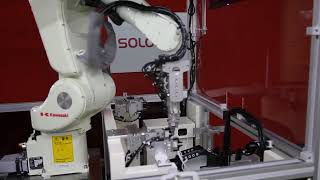 1 Worlds First Automated Shoe Lacing Machine  Solomon x Kawasaki  Solomon 3D [upl. by Jourdain]