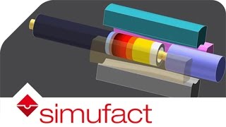 Local heating and subsequent radial forging  Simufact [upl. by Maclay]