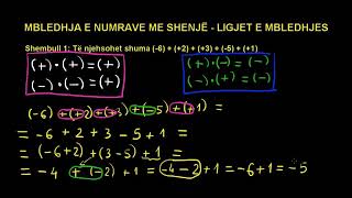 9 Matematika Klasa 7 Mesimi 9 Mbledhja e numrave me shenjë Ligjet e mbledhjes [upl. by Dacy]