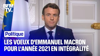 Les vœux dEmmanuel Macron pour lannée 2021 en intégralité [upl. by Wilkins853]